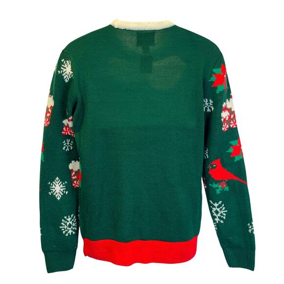 Party Sweater Dec 25th Dad-core Nerd Ugly Christmas Faux Cardigan Sweater Size S - Picture 2 of 4